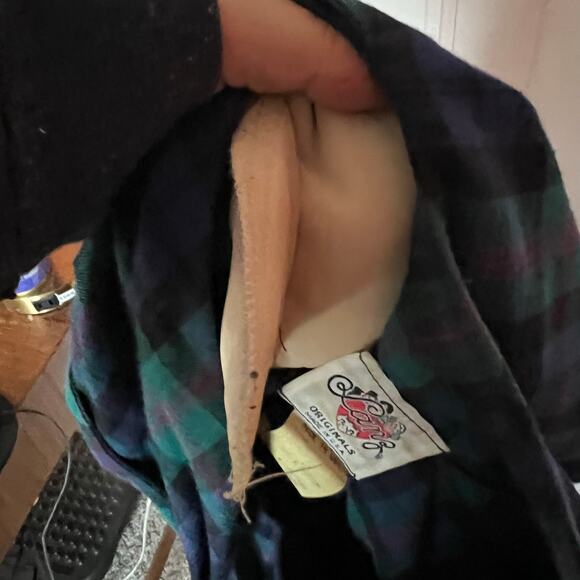 Vintage Lanz Drop Waist Black Watch Plaid Dress SZ14 - Picture 6 of 6